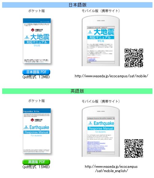 携帯サイト版大地震対応マニュアル