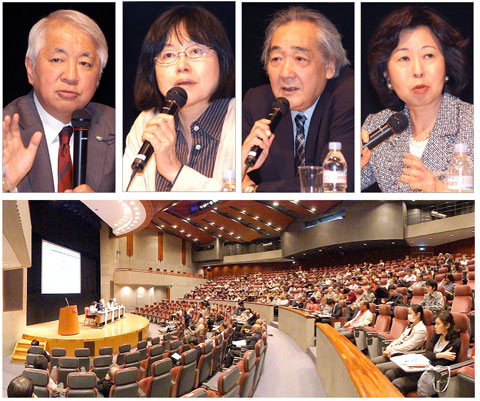  上段左から後藤氏、江川氏、佐野氏、深川教授