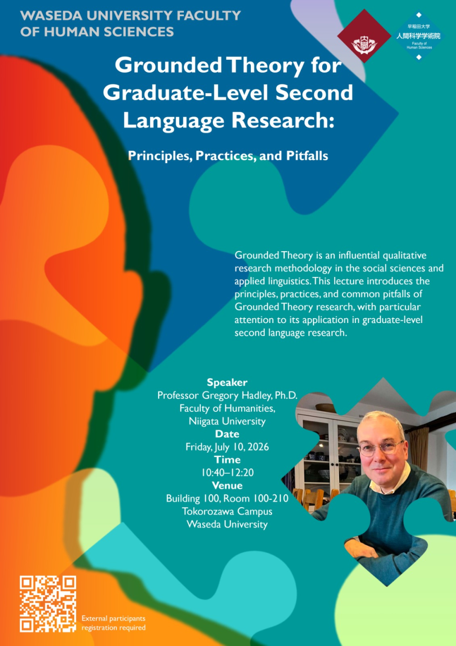【7/10(金)実施】Open Lecture “Grounded Theory for Graduate-Level Second Language Research: Principles, Practices, and Pitfalls”