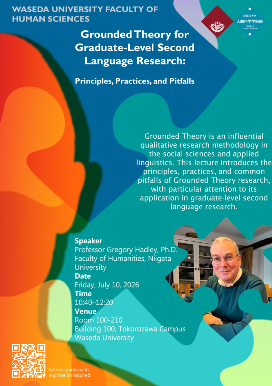 【7/10(金)実施】Open Lecture “Grounded Theory for Graduate-Level Second Language Research: Principles, Practices, and Pitfalls”