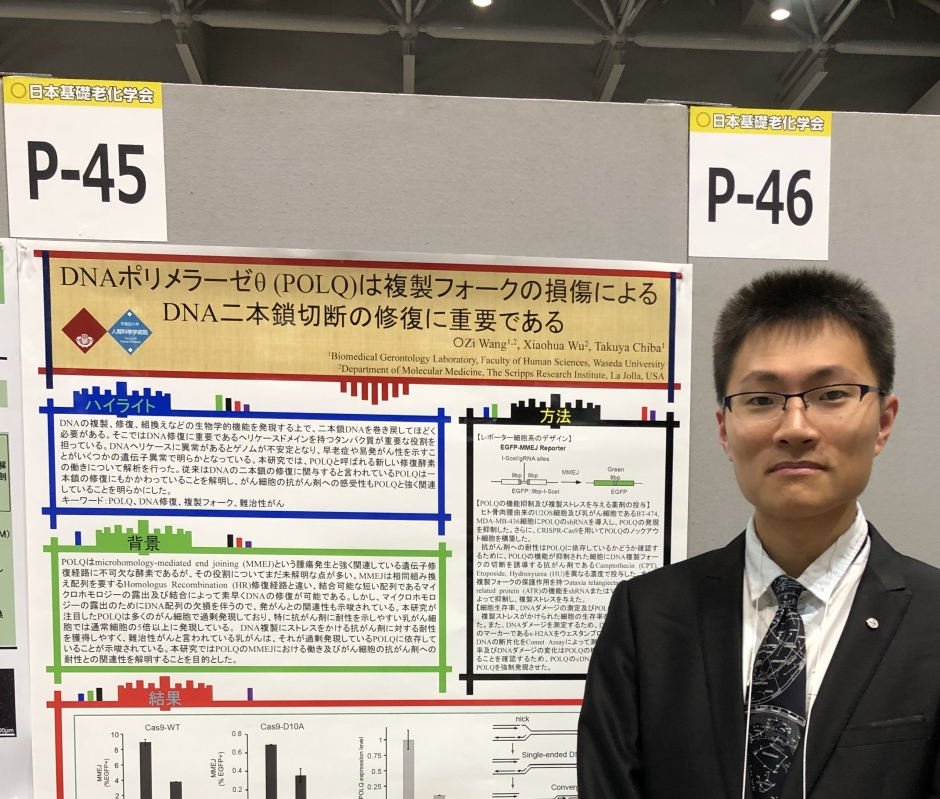 人間科学研究科博士後期課程3年王梓さんが第42回日本基礎老化学会大会にて学生奨励賞を受賞