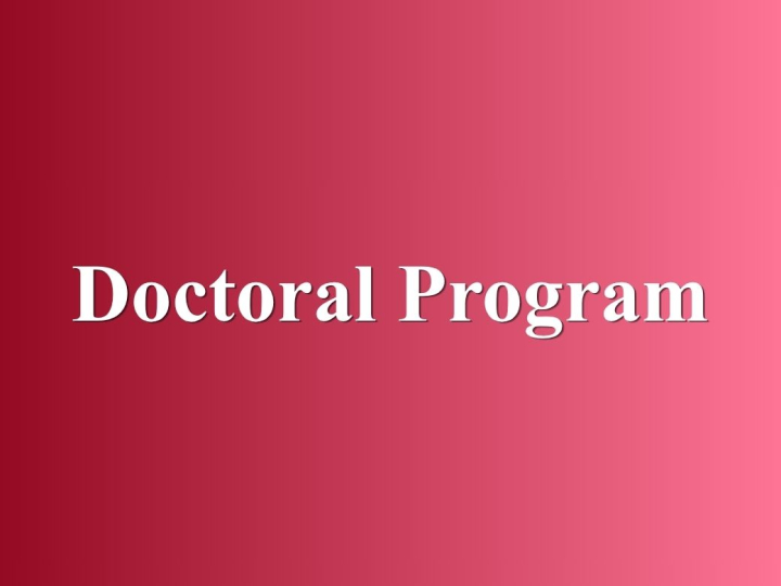 Doctoral Admissions