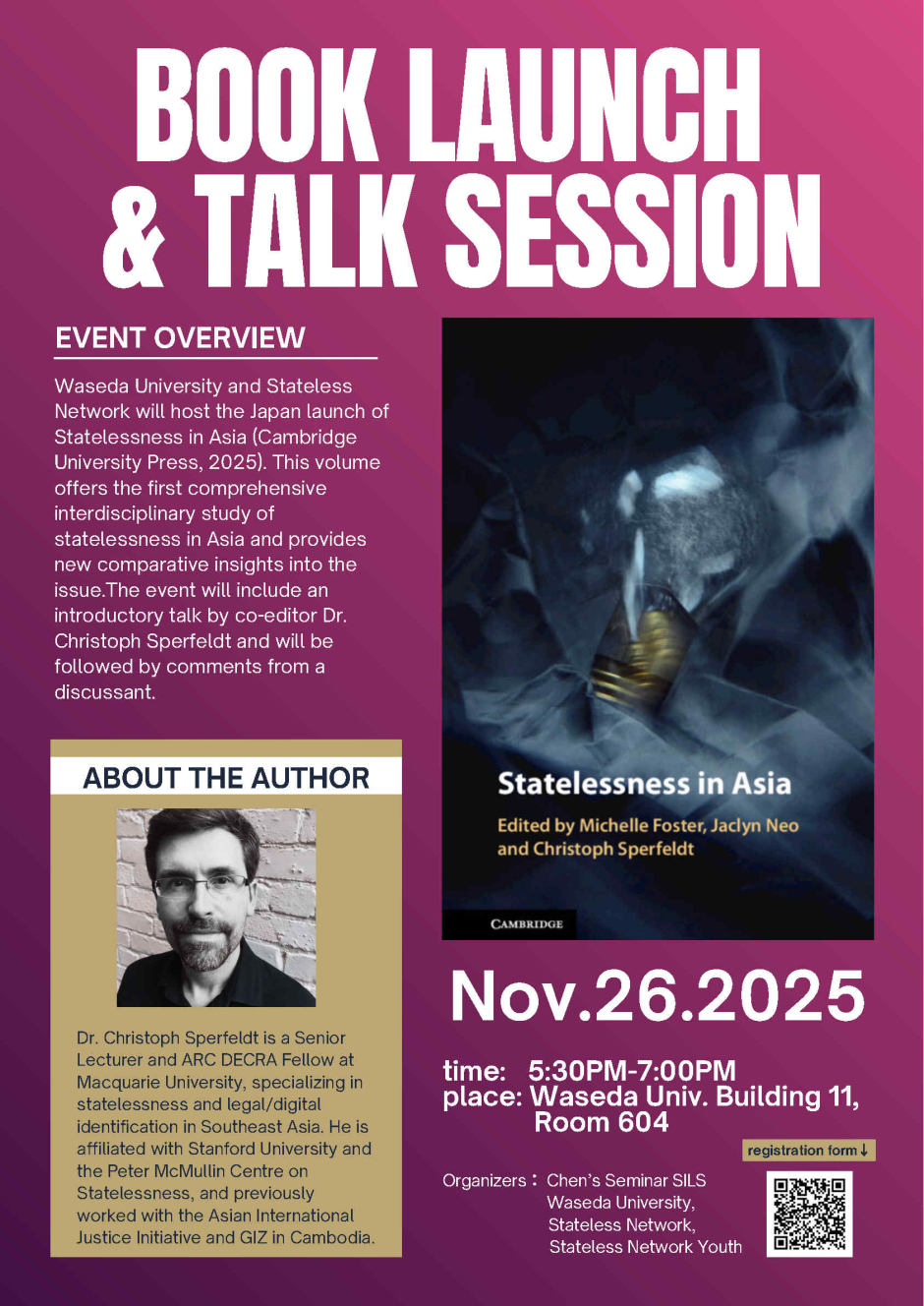 “Statelessness in Asia” Publication Commemoration & Talk Session