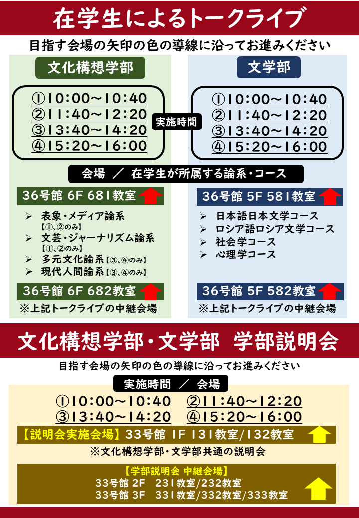 文化構想学部・文学部 オープンキャンパス2026夏 各種情報 – 早稲田