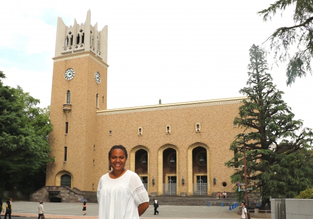 In front of Okuma Auditorium, Waseda University