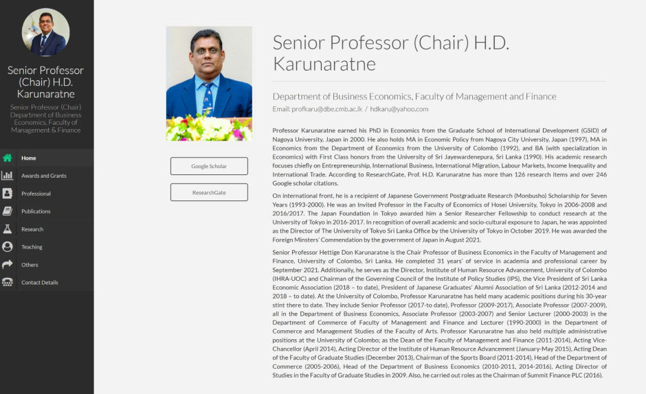 “Revisiting South Asian Immigrant Entrepreneurship in Japan: Longevity, Diversity, and Policy Pathways of Sri Lankans” by Hettige Don Karunaratne (Invited Professor, Tokyo College, The University of Tokyo, and Chair Professor of Business Economics and Former Vice Chancellor, University of Colombo, Sri Lanka), October 13, 17:00-