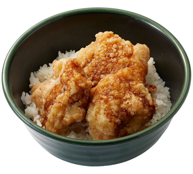 ▲甘辛ダレが美味しいチキン竜田丼