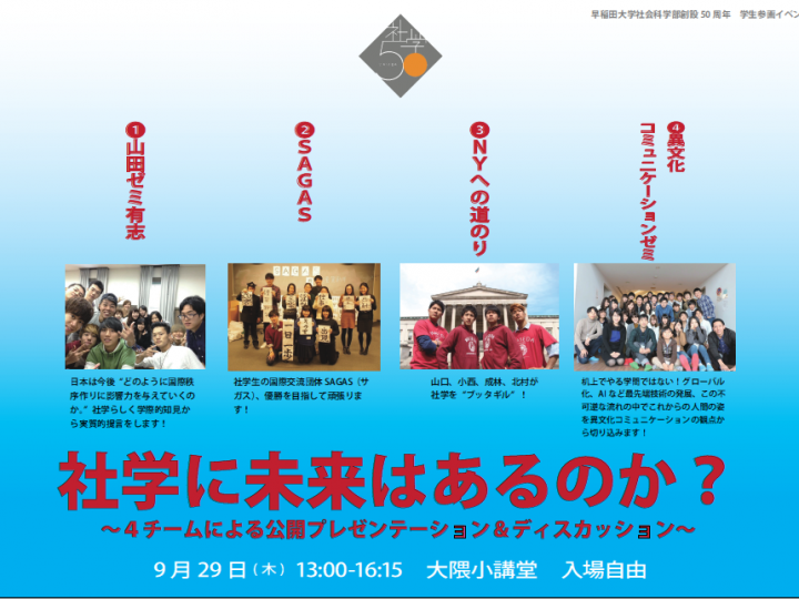 学生グループ発表
～社学に未来はあるのか～
