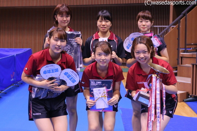 卓球部 女子早大aが2年連続優勝 第10回関東学生チームカップaブロック 早稲田大学 競技スポーツセンター