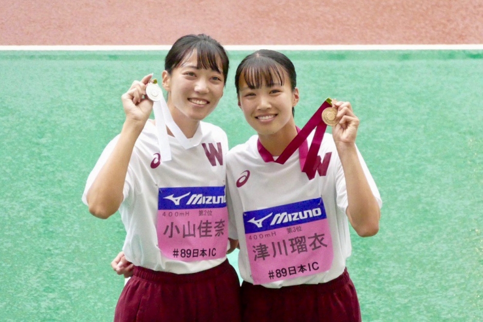 競走部・小山と津川、本職はハードルでも…女子4×400mリレーで準優勝