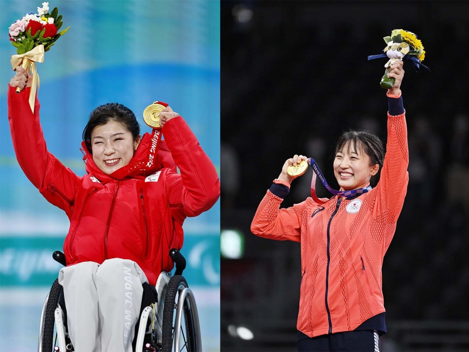 冬季・北京パラリンピックと夏季・東京オリンピックで、それぞれ金メダルを獲得した村岡と須崎