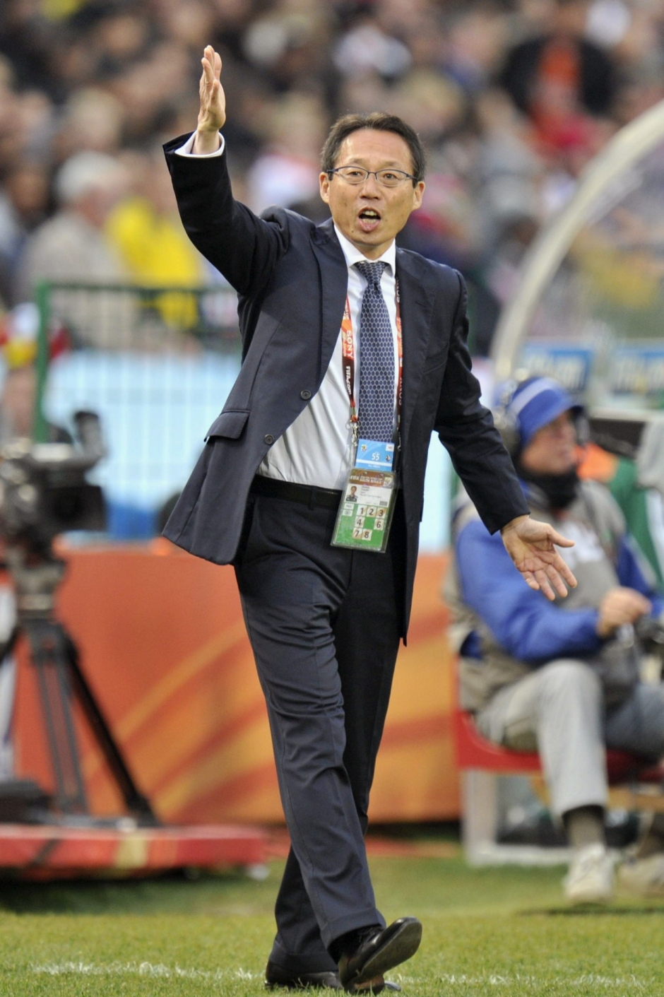 2010年の南アフリカW杯で日本代表を率いた岡田。決勝トーナメント1回戦では惜しくもPK戦で敗退した
