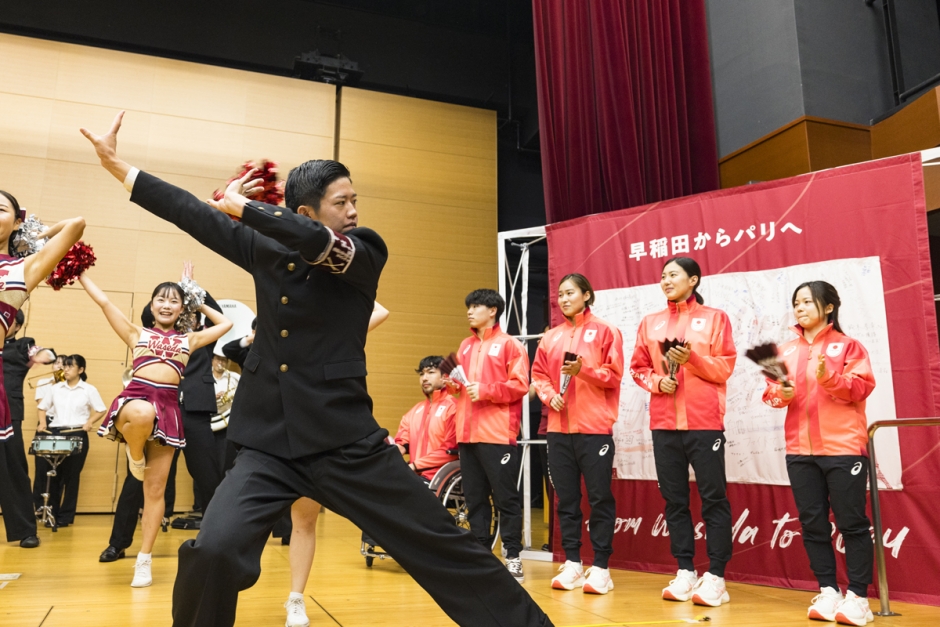 パリ2024壮行会 早大オリ・パラ選手が意気込み パリの空の下で『紺碧