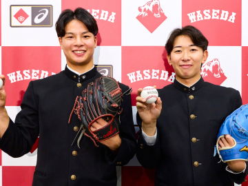 野球部 伊藤投手（楽天）田和投手（巨人）ドラフト指名挨拶
