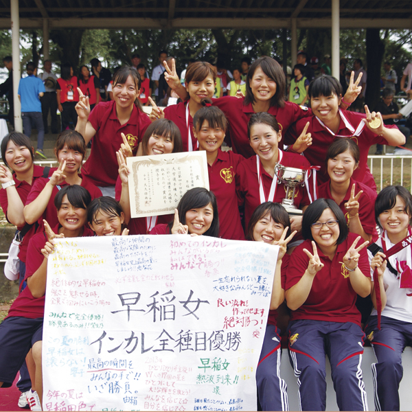 Members of the women’s Rowing Club, who have been the overall champions five years in a row.