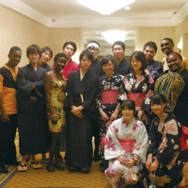 On the last day of the competition the teams attended a party wearing national dress and mingled.