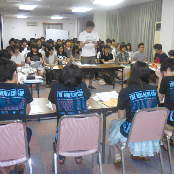 First year students try their first moot court at the group’s summer training camp.