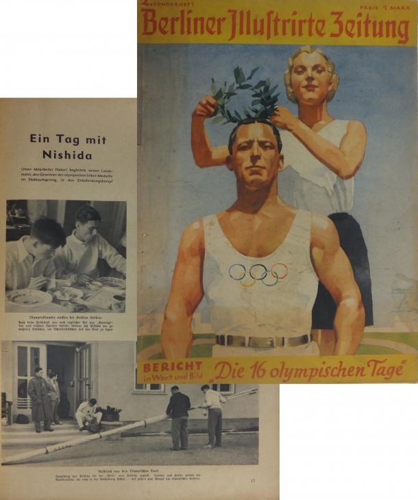 『Berliner Illustrirte Zeitung 2』(ベルリン画報)より。「西田との一日」という記事が組まれている。上の写真の手前が西田。