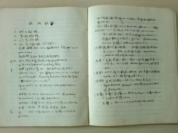 生徒のノート「修身」(年代不明)
