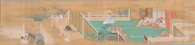 源氏物語 若菜下絵巻<br />
土佐光成画 江戸初期写