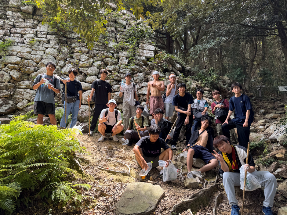 金田城の石垣にて
