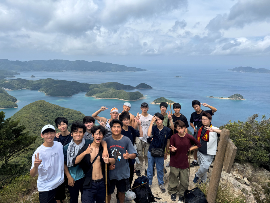 金田城の山頂にて