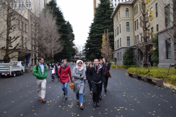 Touring the Waseda campus
