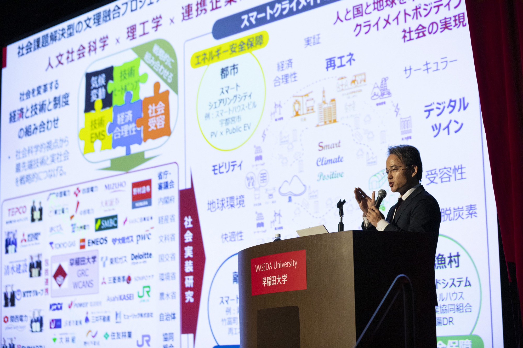 カーボンニュートラル社会研究教育センター 副所長<br />
下川哲教授（政治経済学術院）