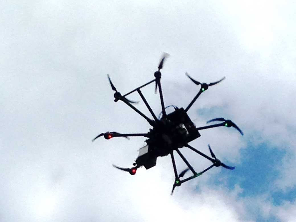 Imaging scattered radionuclides distribution using a drone