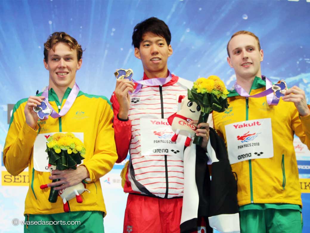 Ippei Watanabe from School of Sport Sciences claims gold at 2018 Pan Pacific Swimming Competition