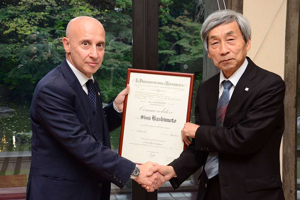 Vice President Shuji Hashimoto awarded title of Commander in the Order of the Merit of the Italian Republic