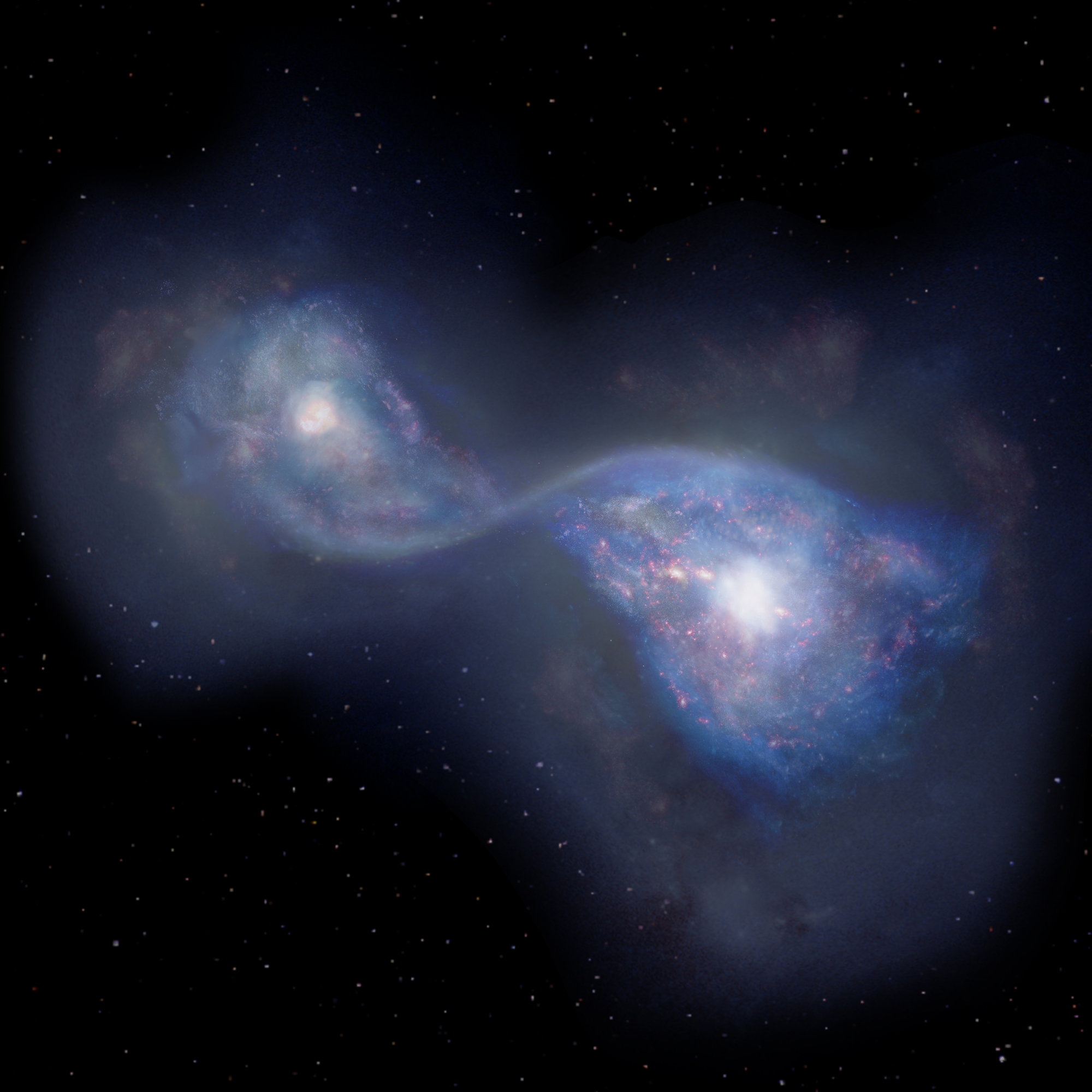 Radio telescope ALMA finds earliest example of merging galaxies