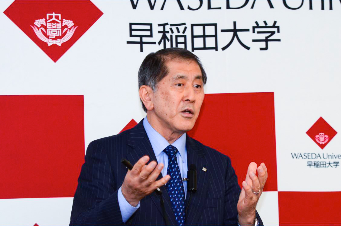 President Tanaka presents Waseda’s recent accomplishments and future initiatives